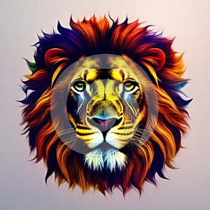 AI generative lion isolated on white. Generative AI