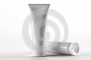 Ai Generative Mockup of a cosmetic tube on a white background. 3d rendering illustration