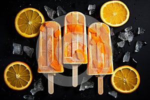 Ai generative. Orange ice cream pop stickles