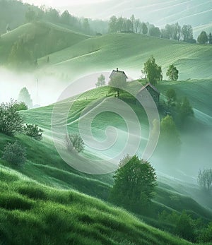 AI generative photography, In this enchanting spring scene,