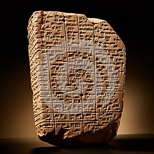 AI generative photography stone tablet with old inscription world heritage