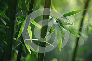 ai generative young bamboo close view
