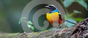AI generator image of bird Gurney\'s Pitta,Pittas,Hydrornis gurneyi photo