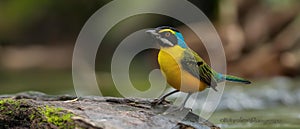 AI generator image of bird Gurney\'s Pitta,Pittas,Hydrornis gurneyi photo