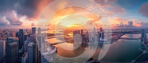 AI generator image of Bridge construction on the river orderly, beautiful scenery