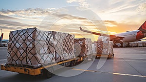 AI generator image of cargo shipments arriving