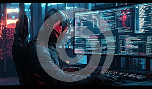 AI generator image of hacker,programmer