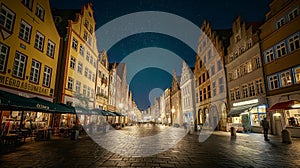 AI generator image of Munster, Germany at the night times photo