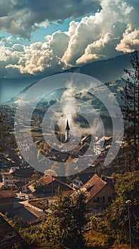 AI generator image of National Geographic style natural landscape photo,somewhere on earth photo