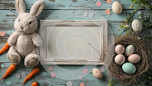 AI generator image of rabbit Ester eggs