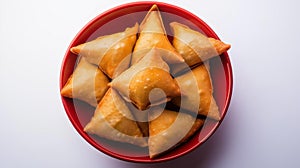 AI generator images of triangular samosas