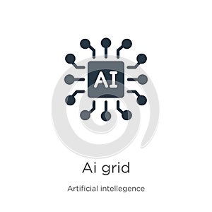 Ai grid icon vector. Trendy flat ai grid icon from artificial intellegence and future technology collection isolated on white