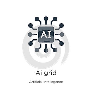 Ai grid icon vector. Trendy flat ai grid icon from artificial intellegence and future technology collection isolated on white photo