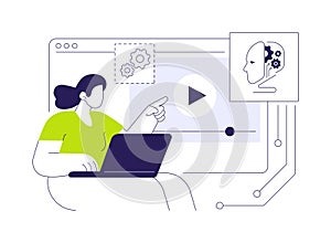 AI-Guided Self-Help Customer Service abstract concept vector illustration.