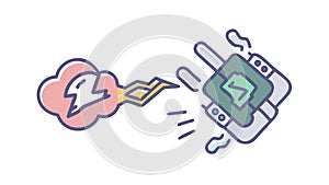 AI Hand Interacting with System, Futuristic Technology Control - vector design Generative AI