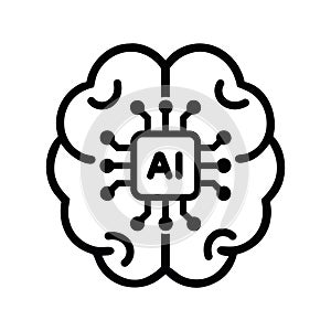 AI and Human Brain chip icon