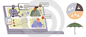 AI and Human Collaboration Analyzing Data and Emotions on Digital Dashboard