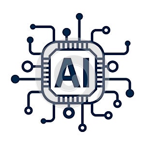 AI icon artificial intelligence technology microchip