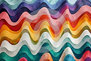 illustration of abstract rainbow waves background