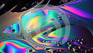 An AI illustration of a colorful liquid swirl with a lot of bubbles on it