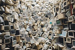 AI illustration of A room full of old computers