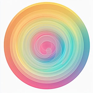 AI image Abstract Concentric Gradient Circles Rainbow Colored Swirl Background Pattern Vibrant