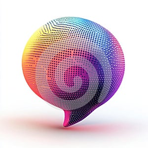 AI image Colorful halftone speech bubble with gradient vector abstract message icon communication