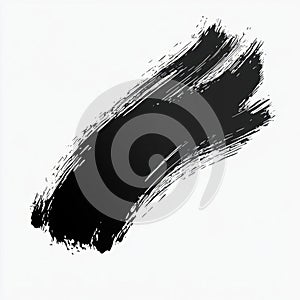 AI image Abstract smear of dark paint on white backdrop for artistic projects and designs