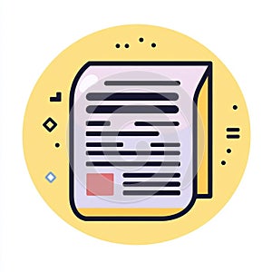 AI image Document icon with rounded vector design representing business paperwork and information