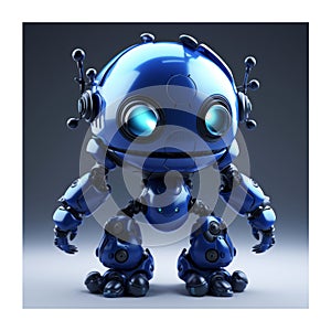 Ai Image Generative A Blue robot character design.