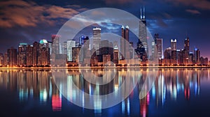 Ai Image Generative photography of chicago skyline