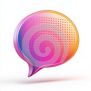 AI image, Gradient speech bubble icon with halftone pattern for digital communication concept