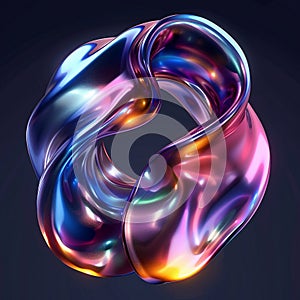 3d liquid abstract metallic holographic colorful image