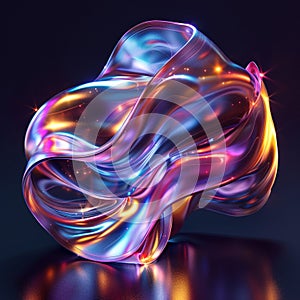 3d liquid abstract metallic holographic colorful image