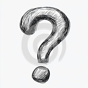 AI image: Sketch of a question mark uncertainty curiosity inquiry questioning ponder solution