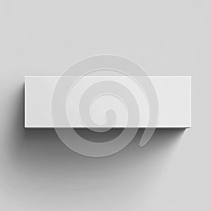 AI image White rectangular box mockup on a gray background for presentation or packaging design