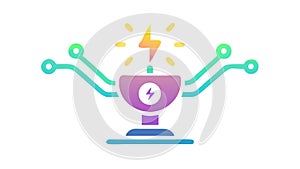 AI Integrated System Icon, Smart Technology Solution, vector design Generative AI