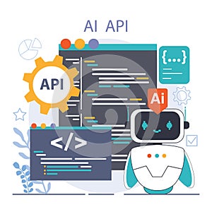 Ai integration. Artificial intelligence and human synergy. Neural network