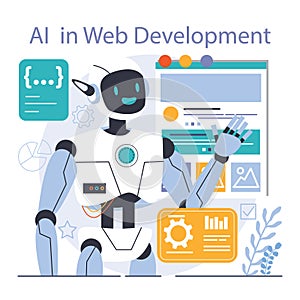 Ai integration. Artificial intelligence and human synergy. Neural network