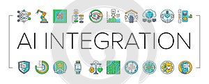 ai integration automation icons set vector