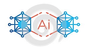 AI Intelligent Network Vector, Artificial Intelligence Data Connectivity Icon. vector design Generative AI