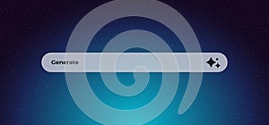 Ai interface with generate button and star icon on blue gradient background
