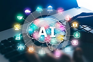 AI and IoT concepts of business.