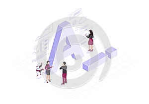 AI isometric color vector illustration