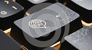 AI Key on Keyboard - Symbol of Artificial Intelligence and Technology