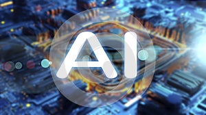 AI Learning and Artificial Intelligence Concept. Business, modern technology, internet and networking concept photo