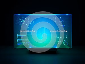 Ai learning concepts: supervised and unsupervised, data visualization, technology