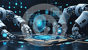 AI Machine Learning and Big Data Automation in Business and Industrial Virtual Technology Concept photo