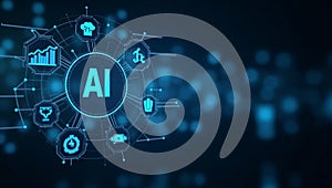 AI Machine Learning and Big Data Automation in Business and Industrial Virtual Technology Concept photo