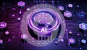 AI, Machine learning, digital screen, science, artificial intelligence. AI Generated Image.